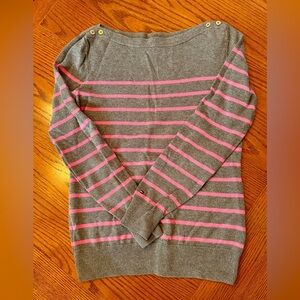 Tommy Hilfiger Gray and Pink Striped Sweater‎